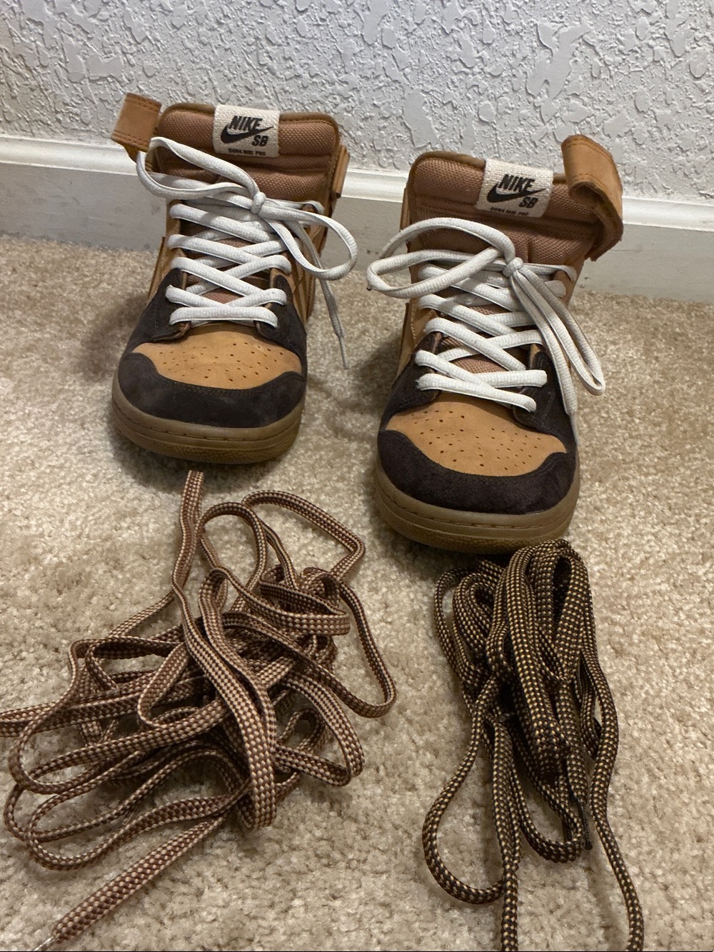 Nike SB Dunk High Brown and Tan Strap Sneakers - Picture 9 of 9